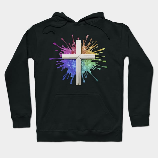 Cross With Colors Hoodie by Graceful Designs